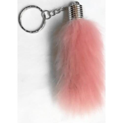 New Mini Tail Key Chain Colorful Pompons Keychain Faux Fur Home Textile Phone Decoration Pompon Bag Charming Car Tassel Pendant