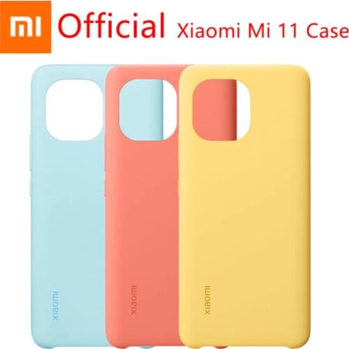 Official Xiaomi Mi 11 Silicone Case Skin-friendly Soft Glue PU Back Cover