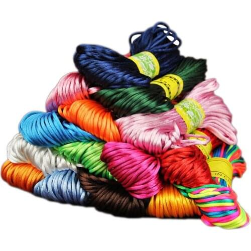 Chinese Knot Cord Silk Satin Braided String For DIY Bracelet Rope Jewelry Jewelry Accessories Making Beading Braided Threads