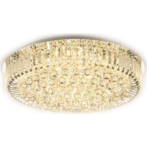 Simple modern crystal lamp personality three-color round led crystal ceiling lamp living room bedroom aisle lamp