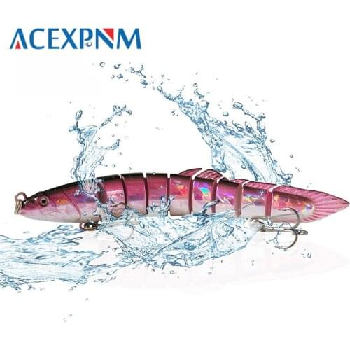 ACEXPNM 13CM 21G Lifelike Hard Fishing Lure 9 Section Multi Jointed SwimBait Fresh Salt Water Artificial Lure 6# Treble Hooks