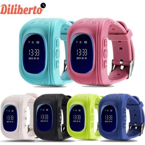Diliberto Q50 Kid Safe Anti Lost GPS Smart Watch Locator Tracker Smart Watch Wristwatch for Children Compatible IOS & Android