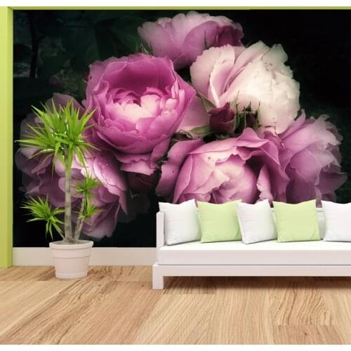 Modern 3d Nature Red Rose Wall Papers Home Decor Floral Stripe Wallpapers for Living Room Self Adhesive 3 d Contact Walls Murals