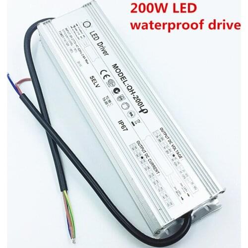 200W AC85-277V LED Driver 6-10Cx20B 6000MA DC18-34V IP67 Waterproof Constant Current For Spotlights Free Shipping