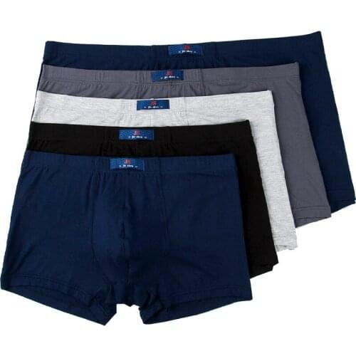 European Mens Briefs Increase Fat Plus Solid Color Cotton Large Size High Quality Men Four-corner Briefs 4pcs/lot