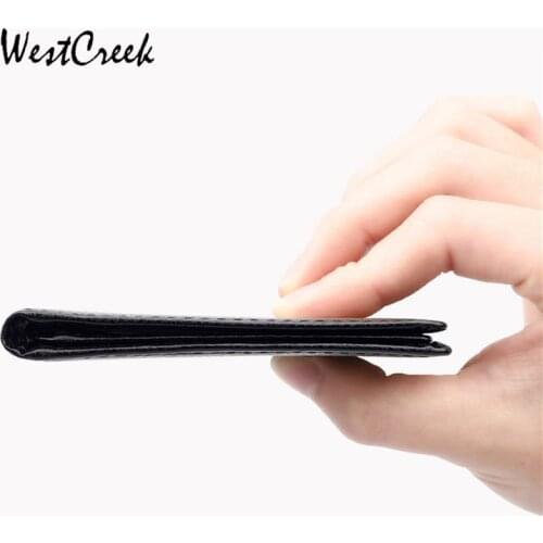 WESTCREEK Brand RFID Carbon Fiber Pattern Mens Card Holder Ultra Thin Leisure Driving License Card Purse