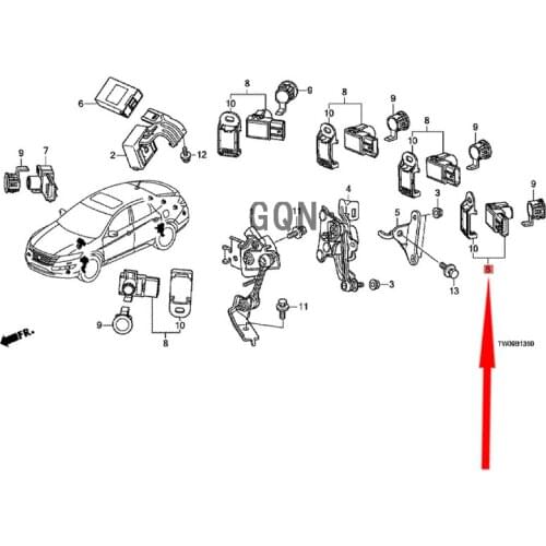 Rear bumper electric eye right [polished metal] 2007-Hon daC IVI CCR OSS TOU RSP IRI OR Large enveloping anti-collision bumper
