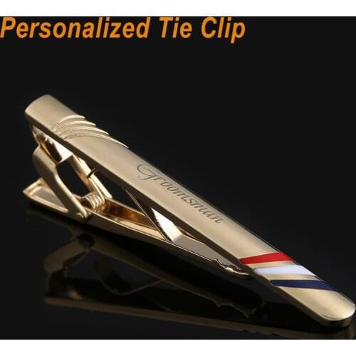 Personalized Custom Gold Tie Bar Wedding Favor Mens Tie clip Men Jewelry Engraved Tie Pin Clasp Tie Clamp Father Christmas Gifts
