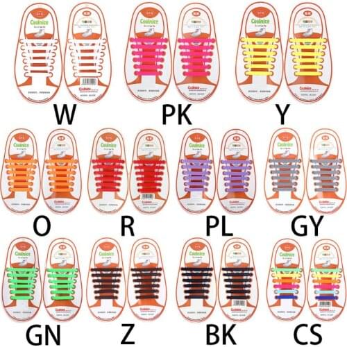 12Pcs Kids Elastic Silicone Shoelaces No Tie Candy Color Shoe String 4.1-6.05cm