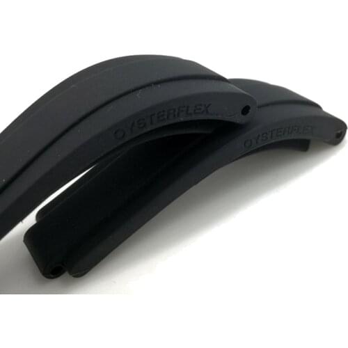 20mm Curved End Rubber Watch Band for Rolex Daytona Black Water Ghost Strap Mens Watch Bracelet Relogio Masculino Montre Correa