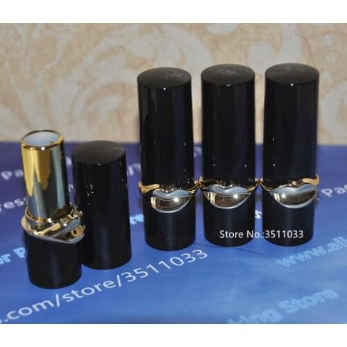 20pcs 40pcs Empty Elegant Gold Mouth Shape Women Lipstick Tube Professional Cosmetic Lip Shape Black Lip Balm Container Bottle