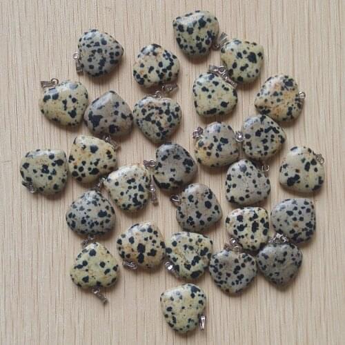2018 fashion heart sopt stone charms pendants for jewelry making good Quality 50pcs/lot free shipping Wholesale