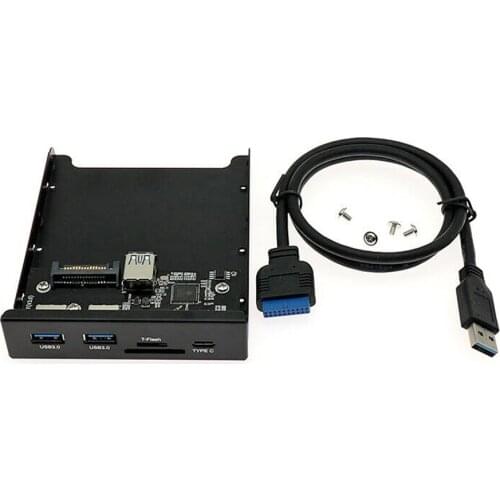 TYPE-C Adapter Household Computer USB 3.0 TF SD Front Panel Safety Parts for Desktop PC 5.25/3.5 inch Floppy Bay