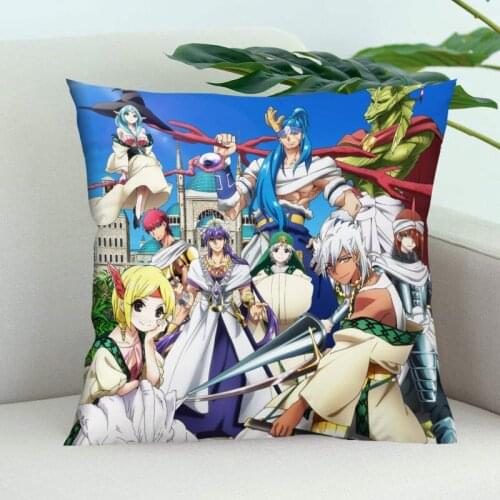 Magi the labyrinthe of magic Pillow Cover Bedroom Home Office Decorative Pillowcase Square Zipper Pillow Cases Satin Soft