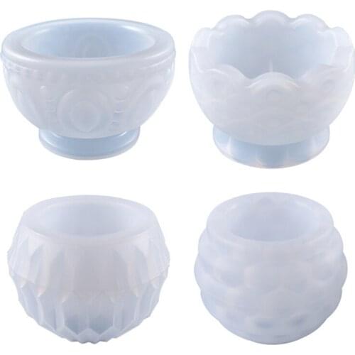 Flowerpot Plant Pot Epoxy Resin Mold Candlestick Candle Holder Silicone Mould DIY Crafts Home Decorations Casting Tools