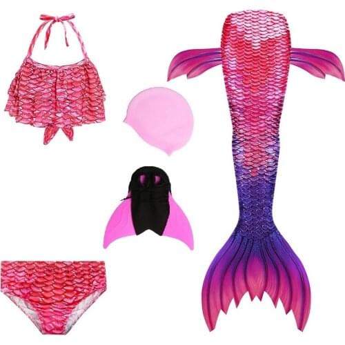 The Little Mermaid Tail Costume Children Mermaid Tail with Or No Monofin Cosplay Kids for Girl Fancy Swimsuit Halloween Costume
