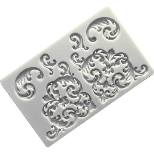 Designer DIY Baroque Lace Pattern Silicone Mold 3D Wall Panel Concrete Molds Moldes Para Cemento Moldes Para Cemento Clay Mold
