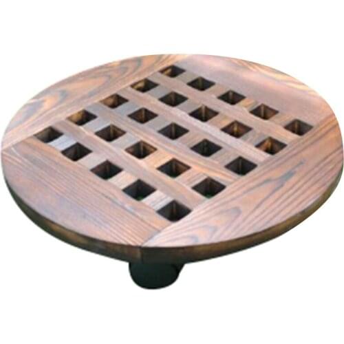 Hot XD-Wood Flower Pot Removable Tray Plant Holder Stand Base with Wheels Planter Flowers Pot Mover Trolley Plate Stand Garden H