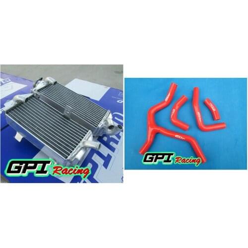GPI R&L aluminum radiator +RED hose FOR Honda CRF450R CRF450 CRF 450R 2013 13 2014 14 RED HOSE