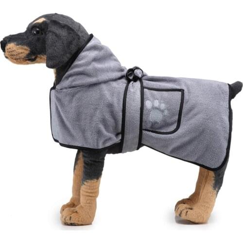Dog Bathrobe XS-XL Pet Dog Bath Towel for Small Medium Large Dogs Microfiber Super Absorbent Pet Drying Towel Bathrobe Blanket
