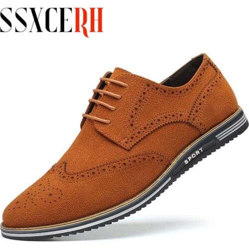 Classic Brogues Shoes For Men Frosted Suede Leather Shoes Casual Man Footwear Male Sneakers Undefined Men Shoes Plus Size 38-44