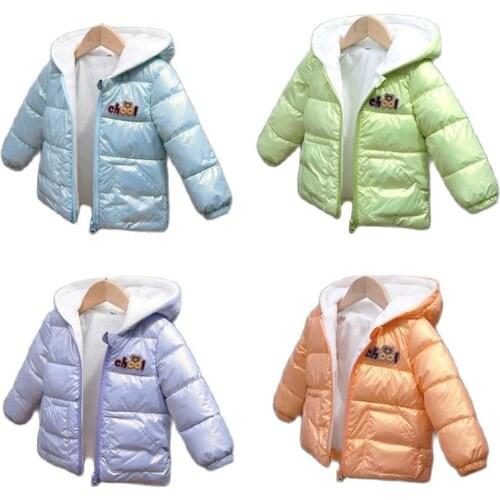 Winter Hooded Coat Baby Boys Girls Cartoon Jacket Infant Short Outerwear Autumn Childrens Clothing Kids Thick Warm Down Coats