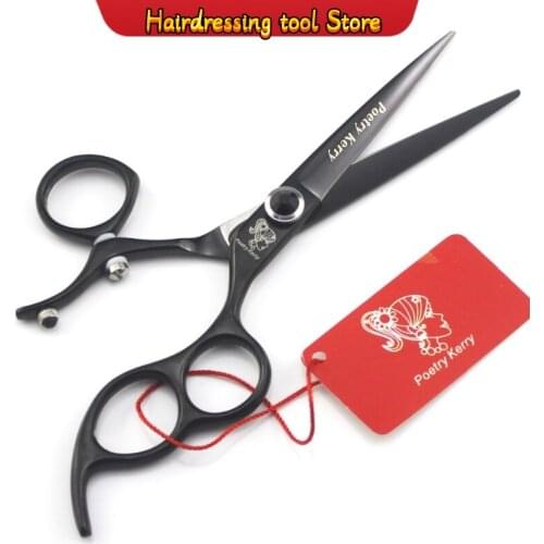 Flying Shears Flat Shears High-end Hairdressing Scissors 360 Degrees Rotating Hair Salon Special Black Stainless Steel Type Size
