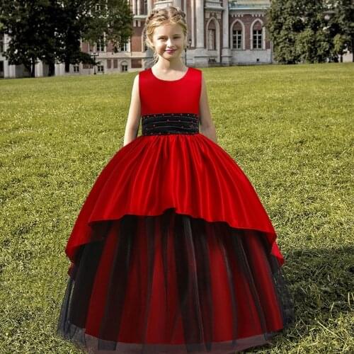 2021 Winter Teenager Costumes Girl Pageant Evening Party And Wedding Kids Dresses For Girls Long Princess Dress Beads 10 12 Year