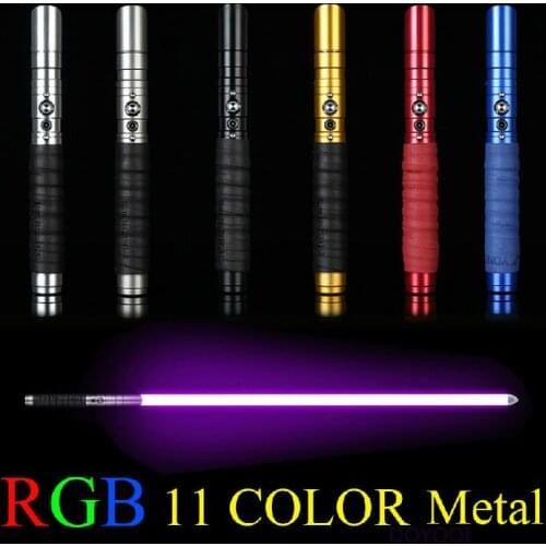 Star Wars sword 11 Changing Color Lightsaber Rgb Light Saber Force Fx Lighting Heavy Dueling Color Sound Foc LockUp Metal Handle