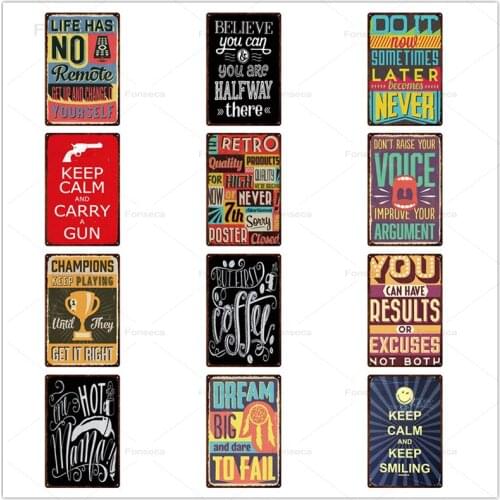 Keep Calm And Keep Smiling Metal Plate Home Decoration Retro Family Rules Tin Sign Bar Pub Wall Art Iron Painting 20x30cm