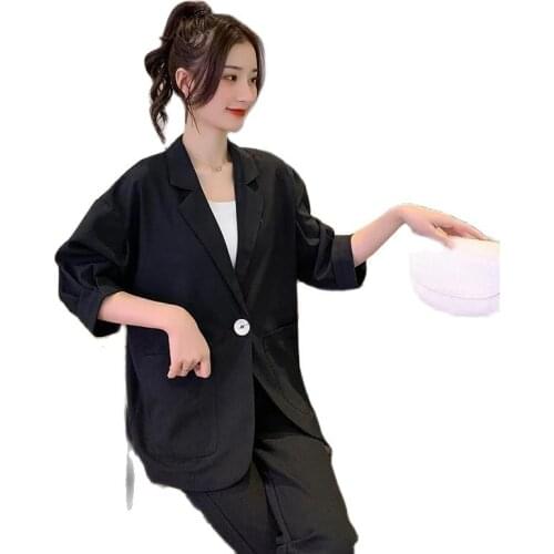 Fashion Spring and Autumn Womens Jackets 2021 New Pink Casual Small Suit Female+ High Waist Casual 2 Piece Woman Set