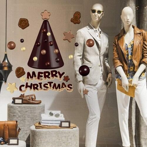 CRNT0111 window sticker Christmas 100% decoration for window shopping stores, without glue, repositionable and reusable at will