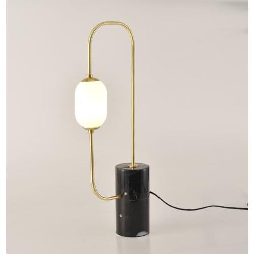 Nordic marble oval lampshade desk lamp modern simple design model room study bedroom bedside table lamp