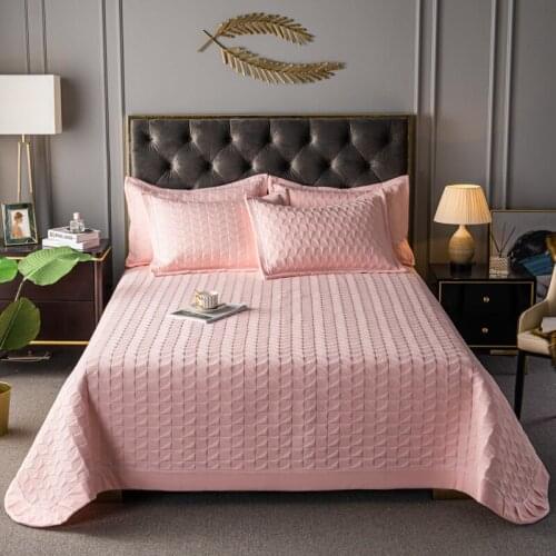 2020 new products Thickened frosted quilting Bed cover Fitted Sheet Pillowcases 2/3 pcs Luxury Fillet hemming Bedding