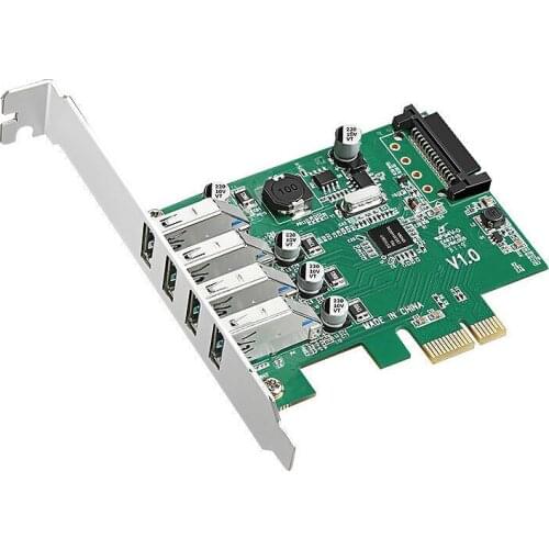 PCIE Expansion Card PCI-E to 4XUSB3.0 5Gbps Dual-Electric Four-Port NEC Chip Desktop USB Hub Expansion Card