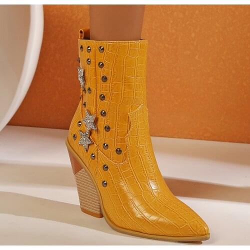 New Stylish Womens Shoes Handmade Shoes Fashion Womens Shoes Snakeskin Short Boots 2020 Fashion 2020 Autumn and Winter