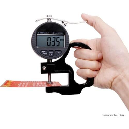 Portable Precise Digital Thickness Gauge Meter Tester Micrometer 0 to 12.7 mm,0.01/0.001mm