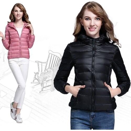 Oversize Winter down jacket women coat warm Ultralight Hooded Jackets Long Sleeve Parka quilted coats Body warmer puffer jacket