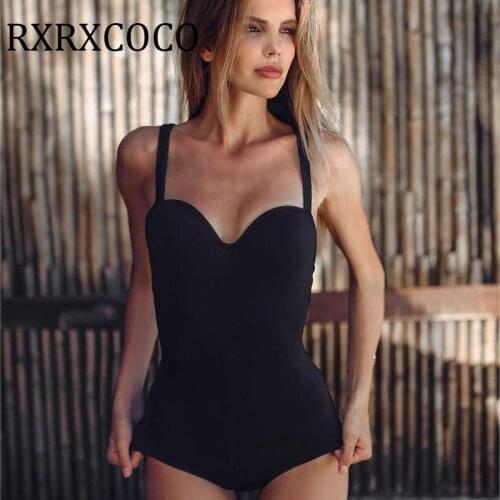 Sexy halter top one piece swimsuit solid swimwear women 2019 swimming suit brazilian wrapped hip bodysuit maillot de bain femme