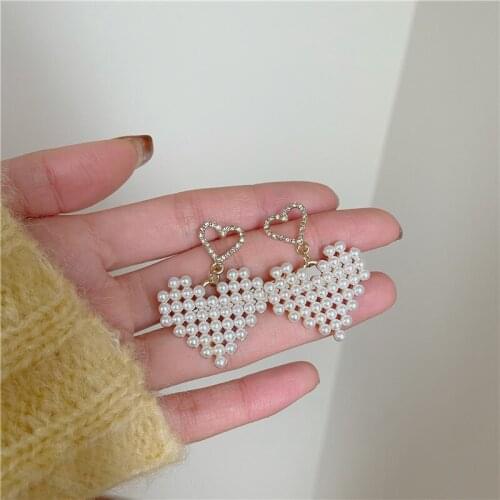 S925 Needle Love Pearl Earrings Temperamental Earring Pendant Light Luxury Earrings High-end Earring Clip Not for Women Pierce