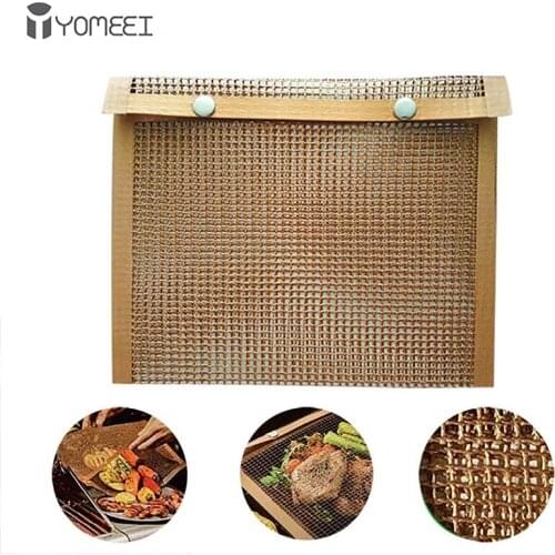 YOMEEI BBQ Mesh Reusable Non-stick Grilling Bag Outdoor Picnic Cooking Barbecue Mat Easy Clean BBQ Bake Bag