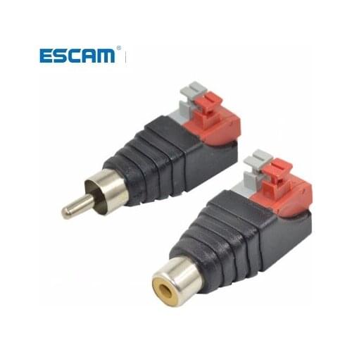 ESCAM 1Pair Socket Pressed Female Male DC Power Plugs Jack Connector Adapter For Coaxial Signal Conversion Tuning Line