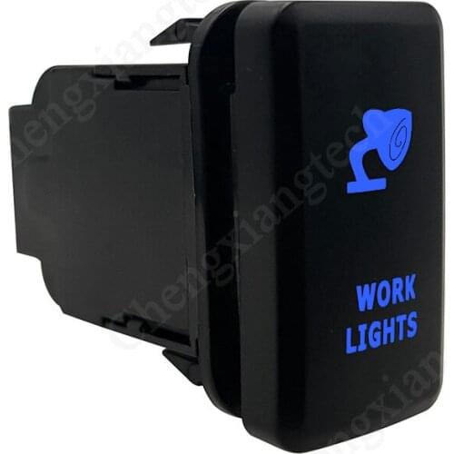 Blue LED Car Push Button Switch Work Lights For Toyota Prado Landcruiser Hilux FJ Cruiser ON OFF Switch + Wire 12 Volt 3Amp