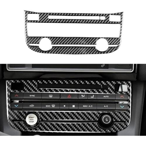 Carbon Fiber For Jaguar F-PACE XE XF S R Sport X761 X760 X260 Interior Accessories AC/CD Switch Panel Button Frame Trim Sticker