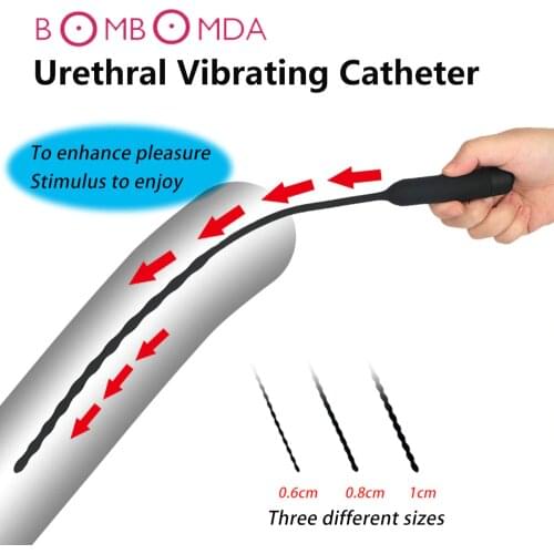 10 Frequency Urethral Vibrator Catheter Penis Plug Sex Toy for Men Vibrating Urethral Plug Penis Insertion Urethra Sound Dilator