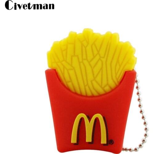 USB Flash Drive Cartoon Mcdonald chips USB 2.0 Flash Drive 8GB 16GB 32GB 64GB 128GB Pendrive 256GB USB Memory Stick Disk