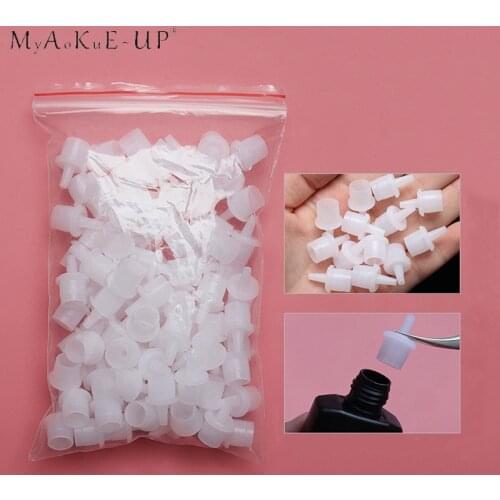 20pcs/Set Plastic Grafting False Eyelash Glue Bottle Stopper Plug Cap Eyelash Growth Liquid Container Sealing Replacement Head
