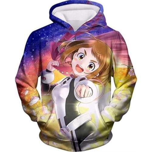 My Hero Academia OCHACO URARAKA Jackets Cosplay Costume 3D printed zip-up My Hero Academia Todoroki Shoto Hoodies Sweatshirts