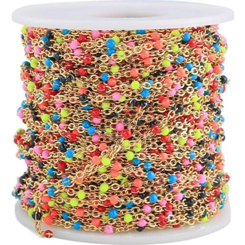 Width2mm1m Stainless Steel Gold Cable Enamel Chain for DIY Anklet Necklaces Bracelet Jewelry Making Lots Bulk Supplies Wholesale