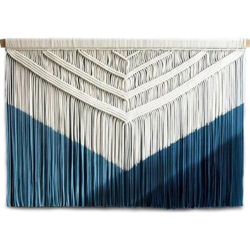 1pc Bohemia Plain Dyed Cotton Rope Hand-woven Tapestry Homestay Living Room Wall Hanging Decoration Ornaments(no wood stick